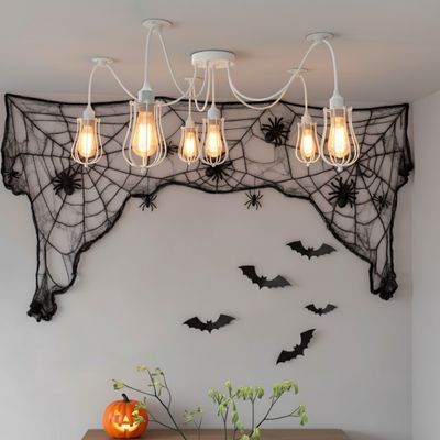 5-Way Spider Pendant Light | Adjustable Height Industrial Ceiling Lamp ~6433