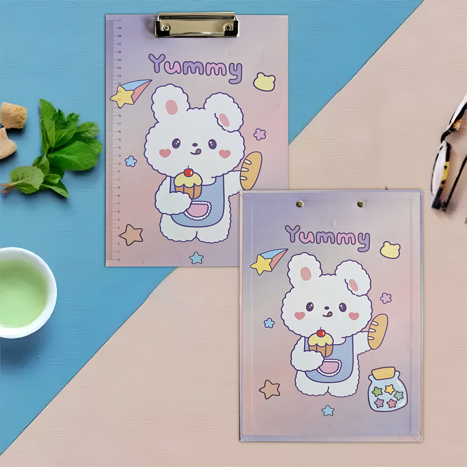 Clipboard with Ruler Scale Edge Metal Clipboard