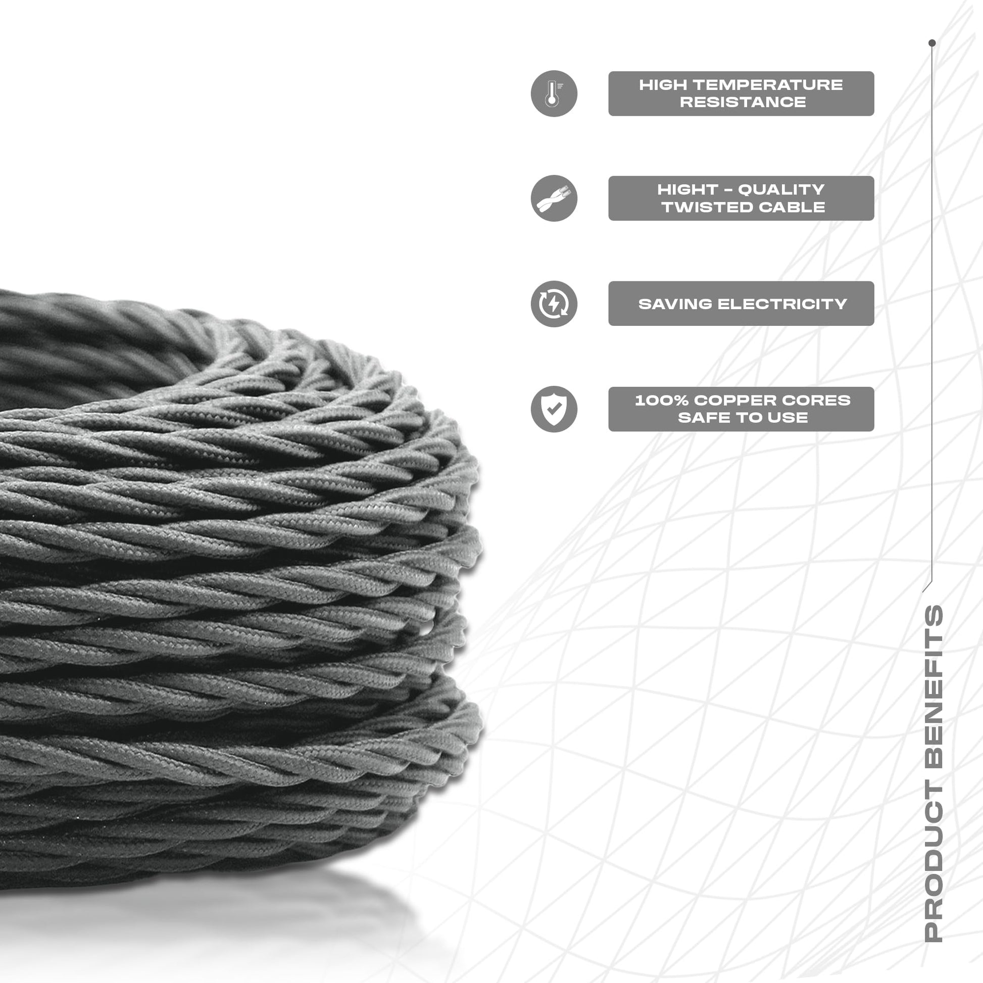 3 lamp electrical cable twiste