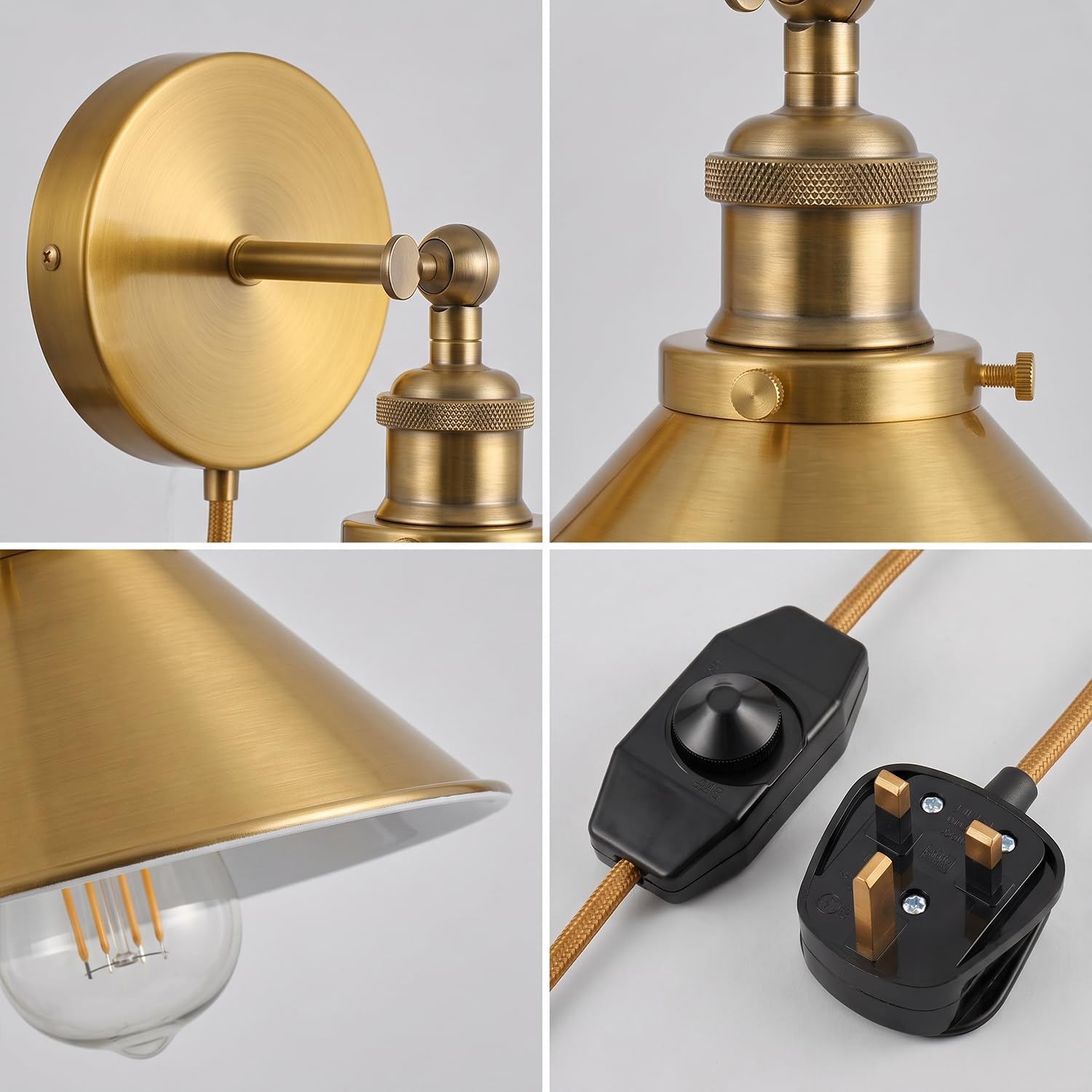 in wall industrial lamp bedroo