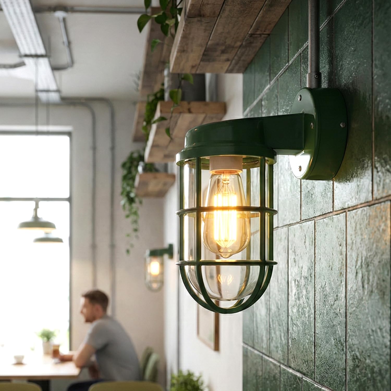 wall industrial sconce cage