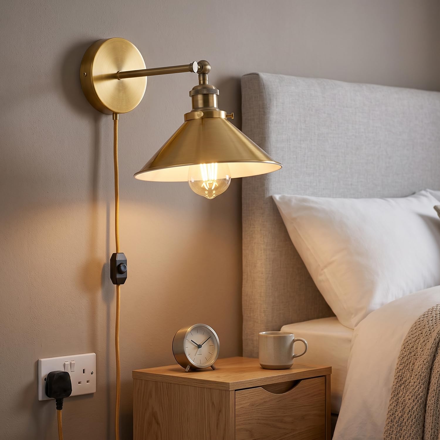 in wall industrial lamp bedroo