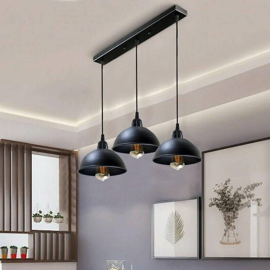 Black 3 light Dome Ceiling Pendant Light