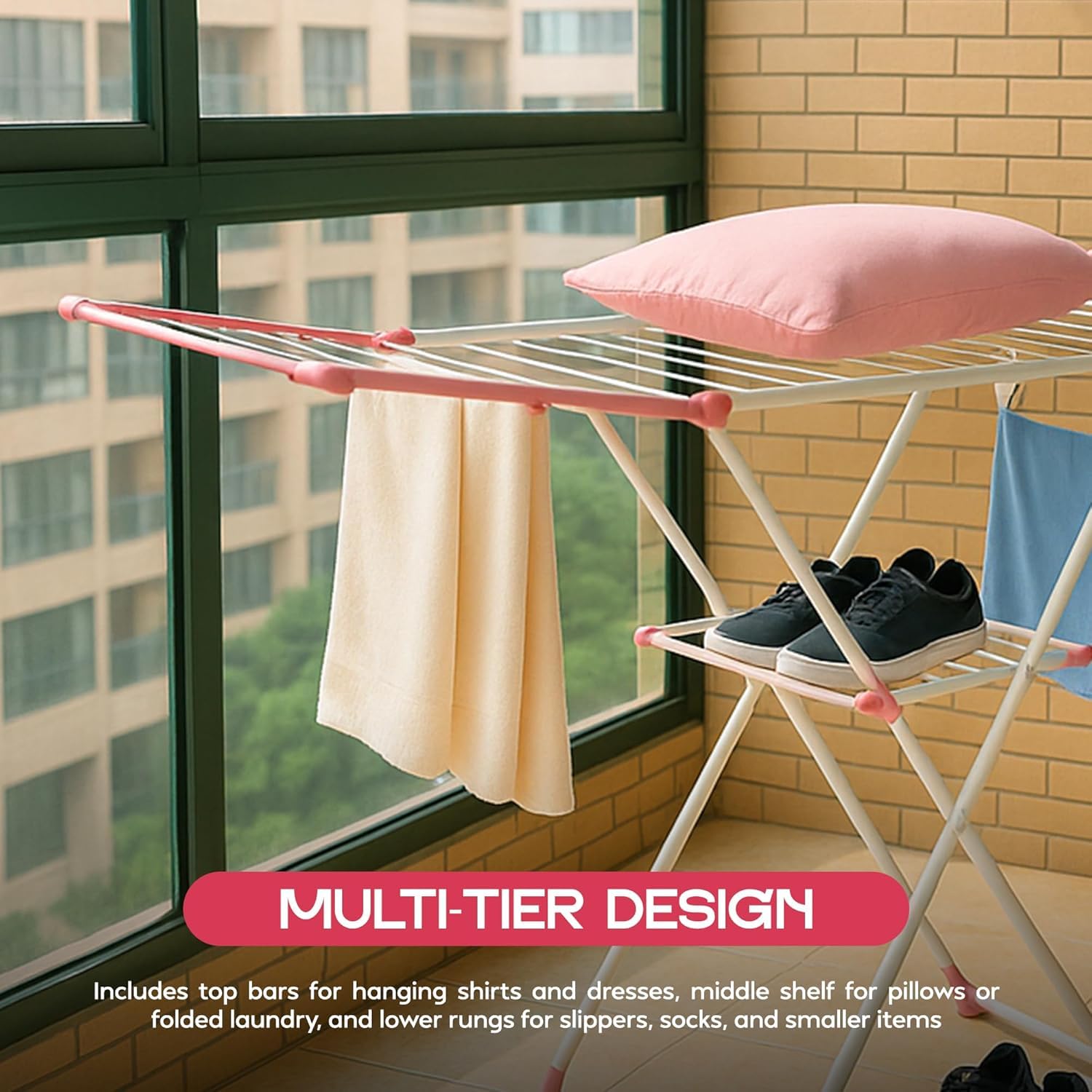 clothes 2 airer tier durable