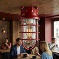 Nautical Bulkhead Flush Mount Ceiling Light Wire Cage E27 ~6546