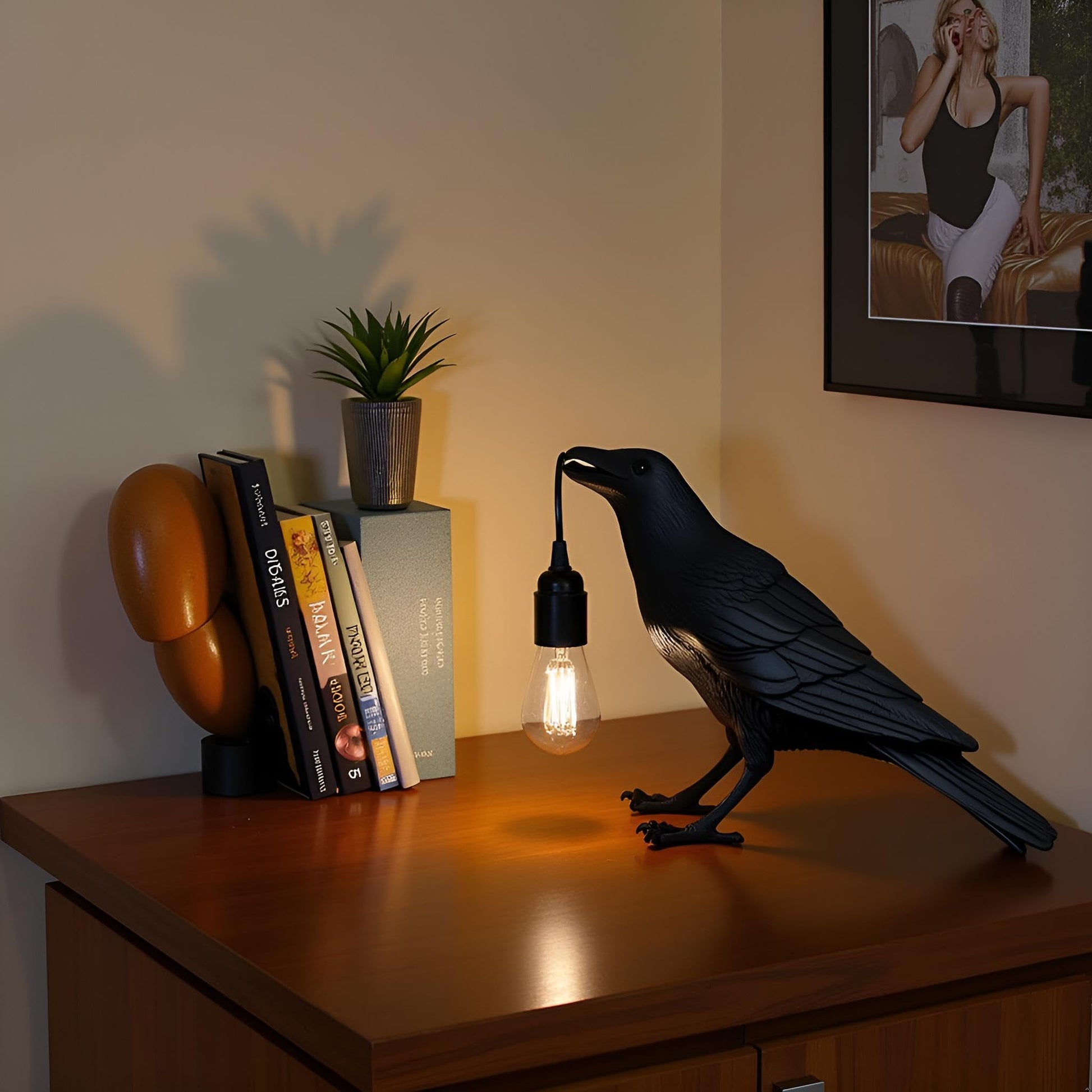 decor desk halloween night