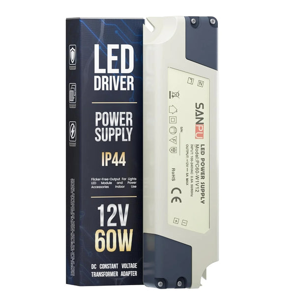 DC 12V 60W LED-drivervoeding IP44 AC 100-240V-transformator ~ 3263