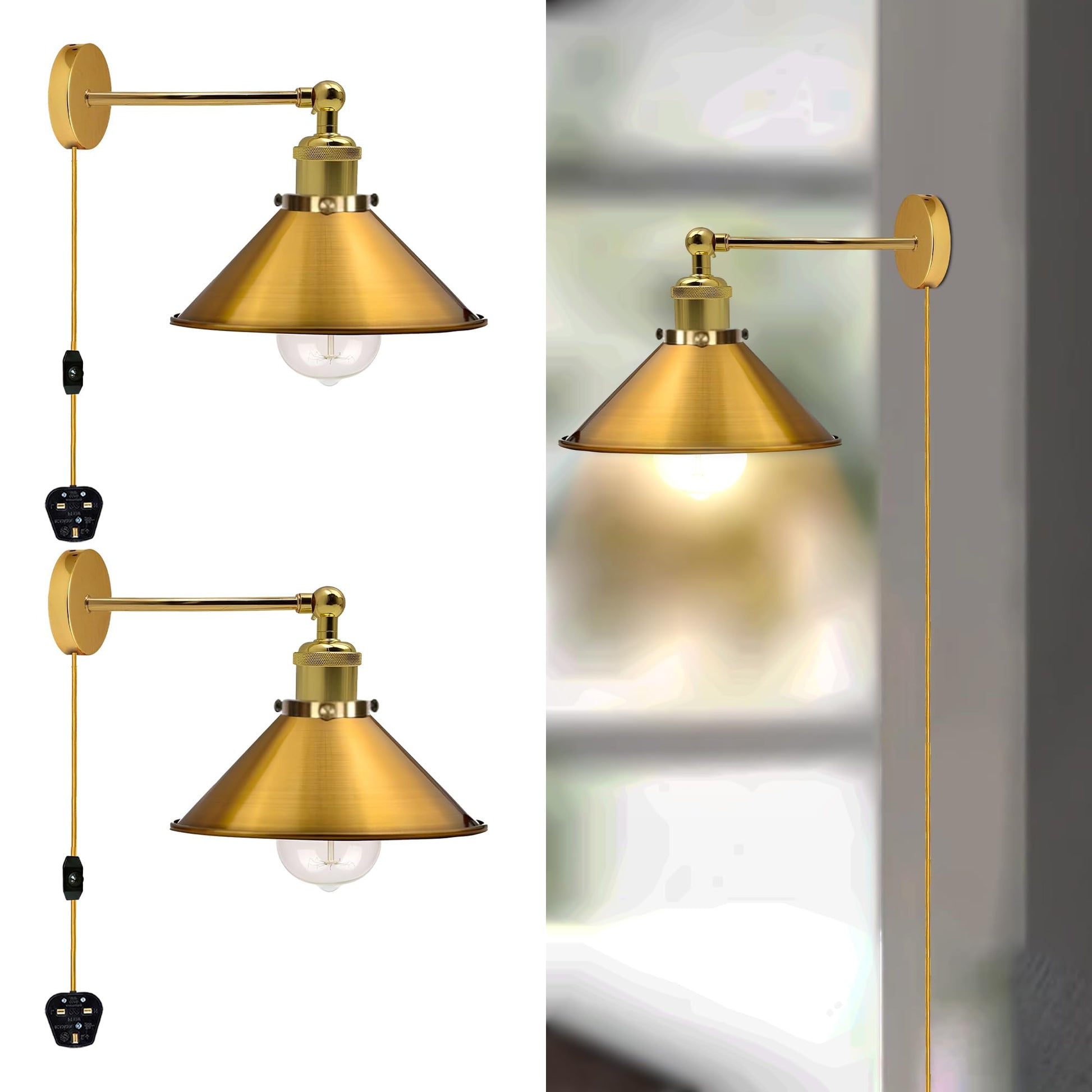 in wall industrial lamp bedroo