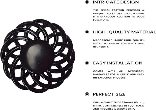 Stijlvolle zwarte deurknoppen voor lades in de vorm van een vogelkooi ~2417