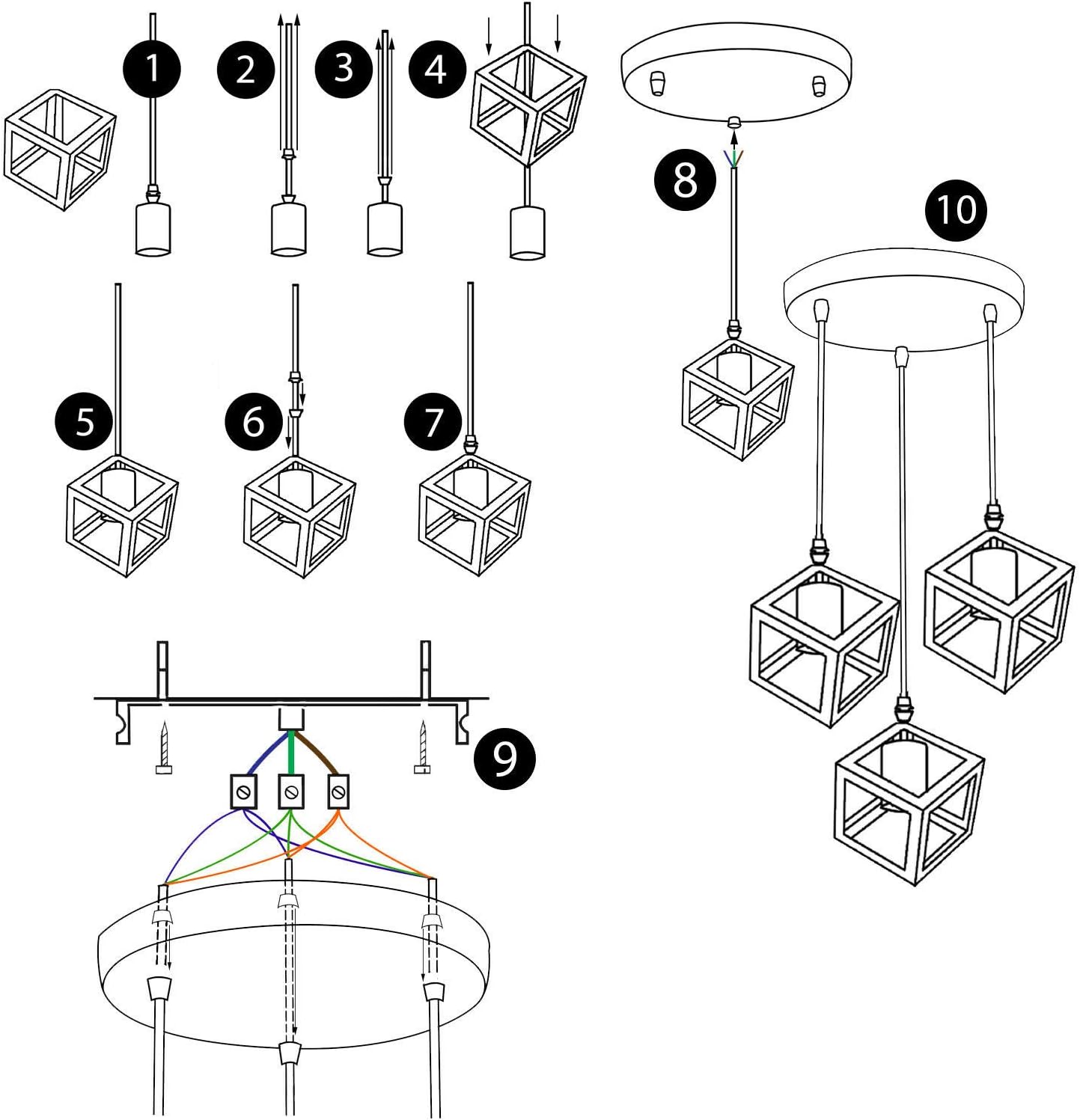 3 light pendant hanging 
