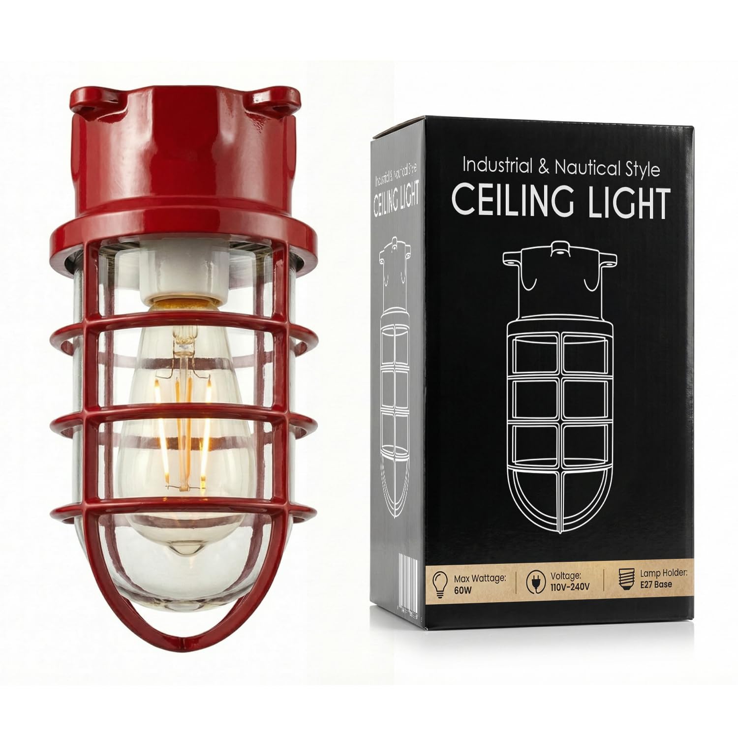 industrial light flush vintage