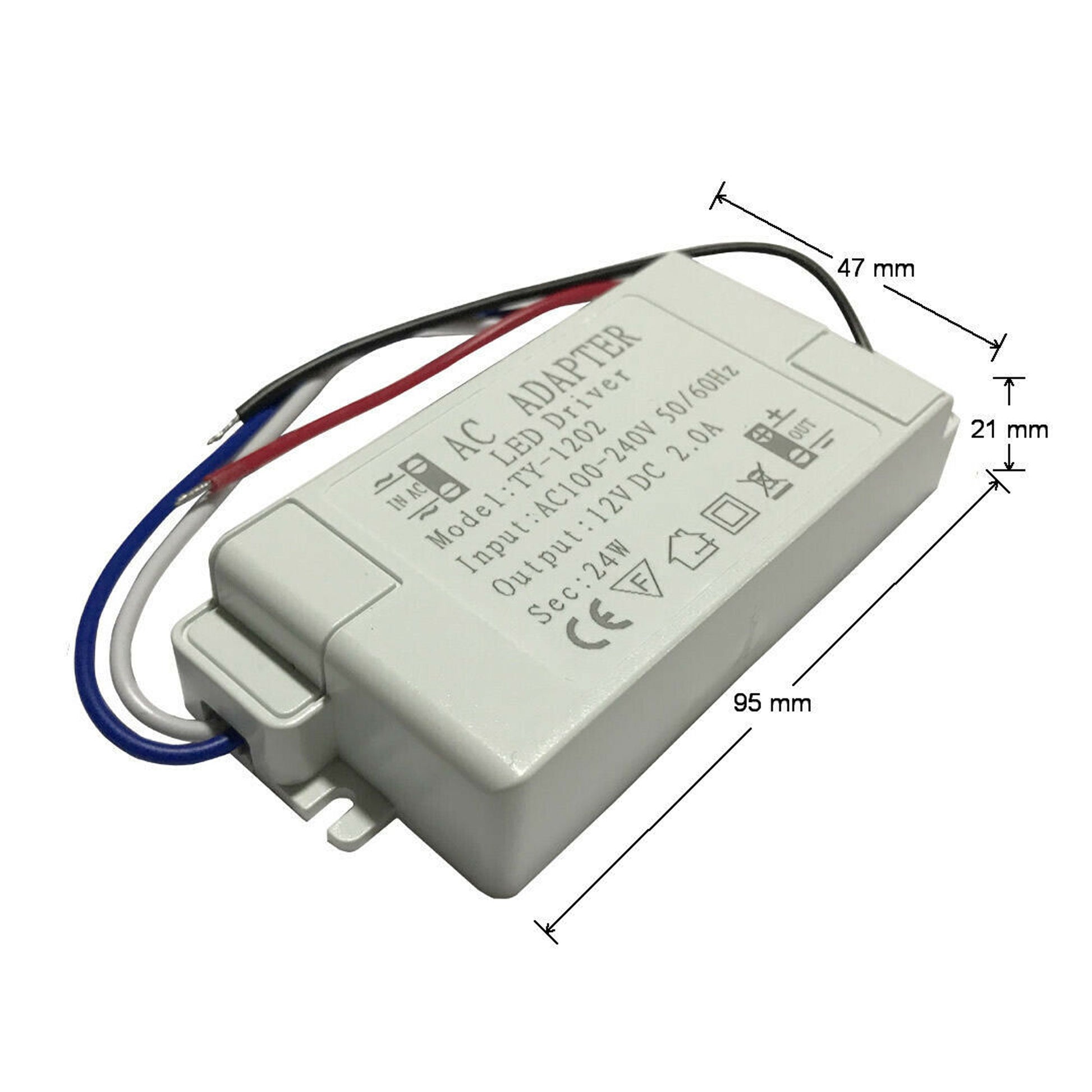 12v 24W Led driver - Size image
