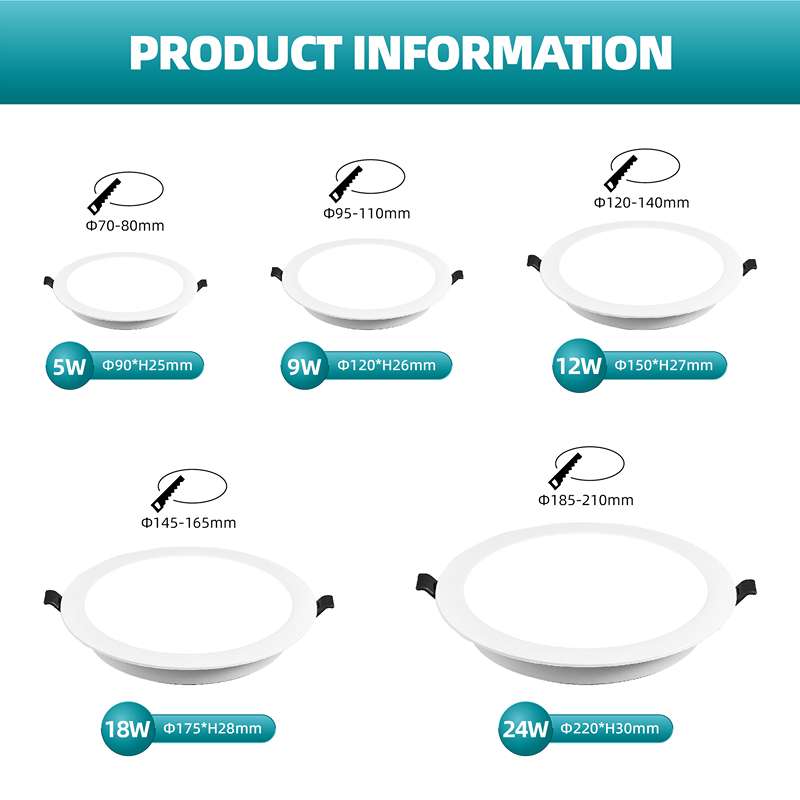 Warm White Modern LED Recessed Ceiling Round Panel DownLight-Detail 6