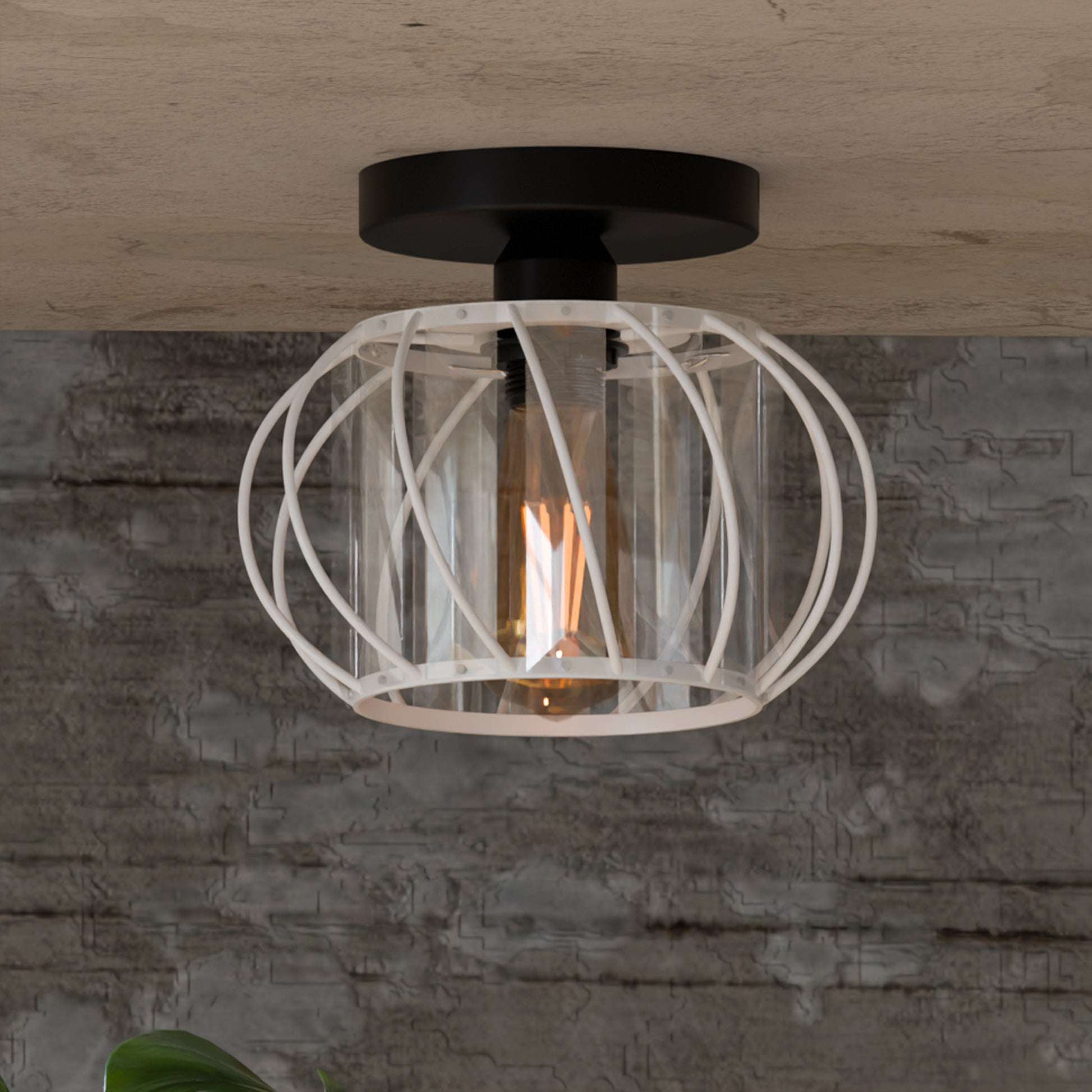 modern metal and glass ceiling light