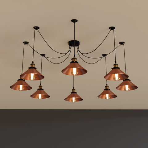 8-voudige Spider Light kegelvormige hanglamp~5136