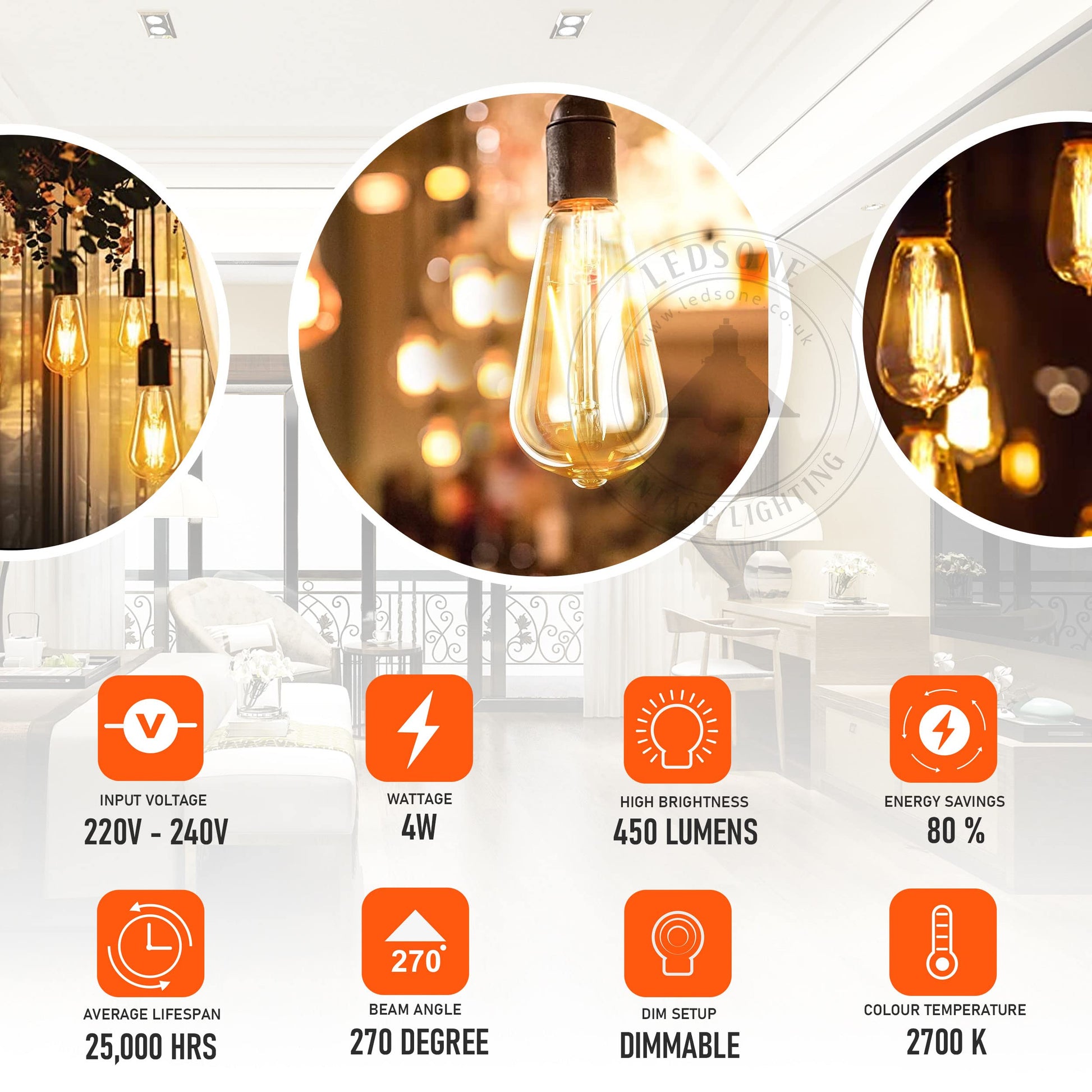 led light teardrop 8w decorati