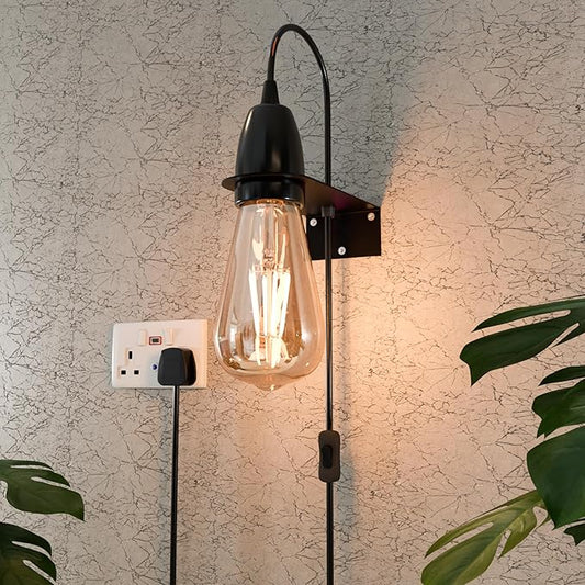 2m Plug-In Hanglamp met AAN/UIT Schakelaar E27 E14 Lampenset ~ 5799
