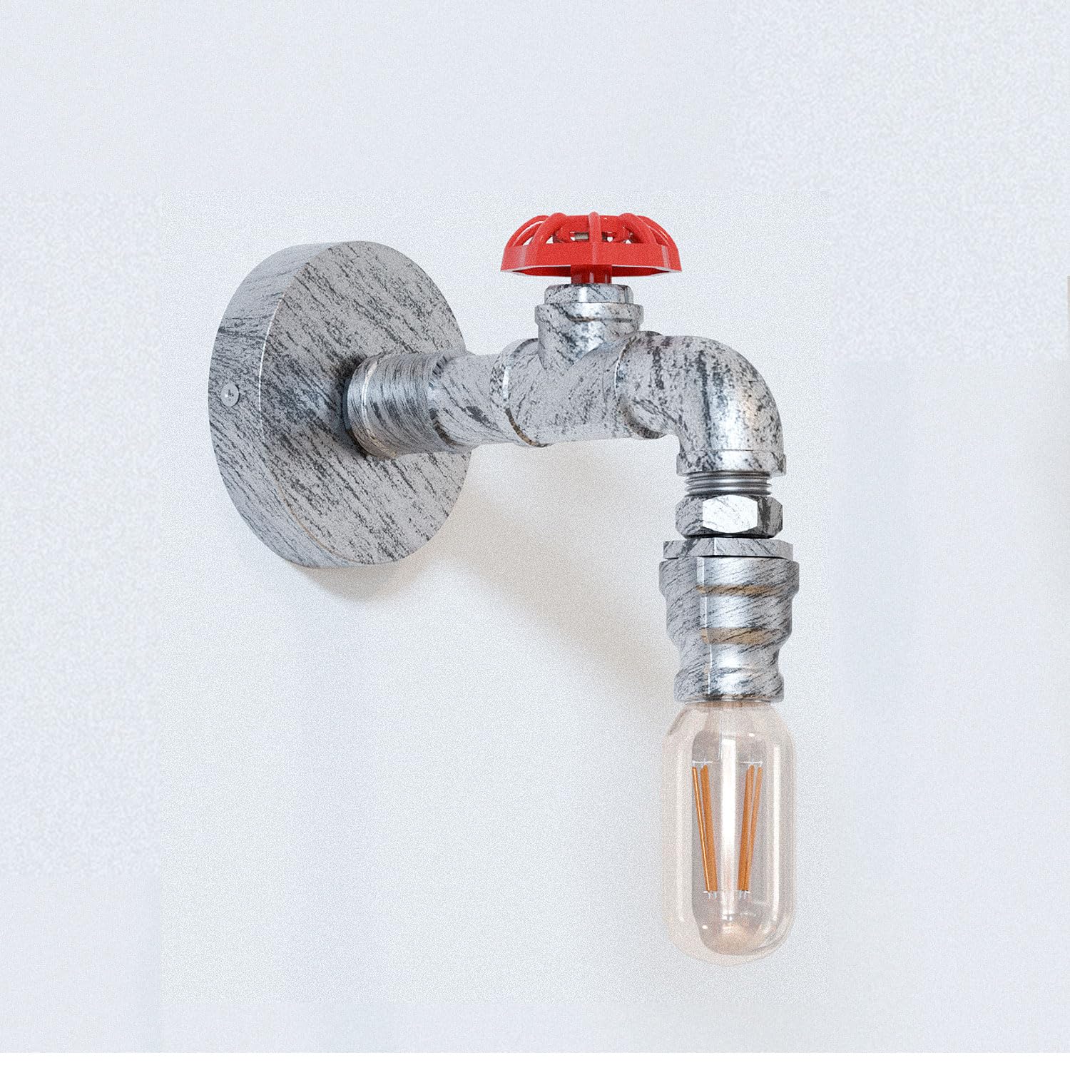lamp pipe wall water red light