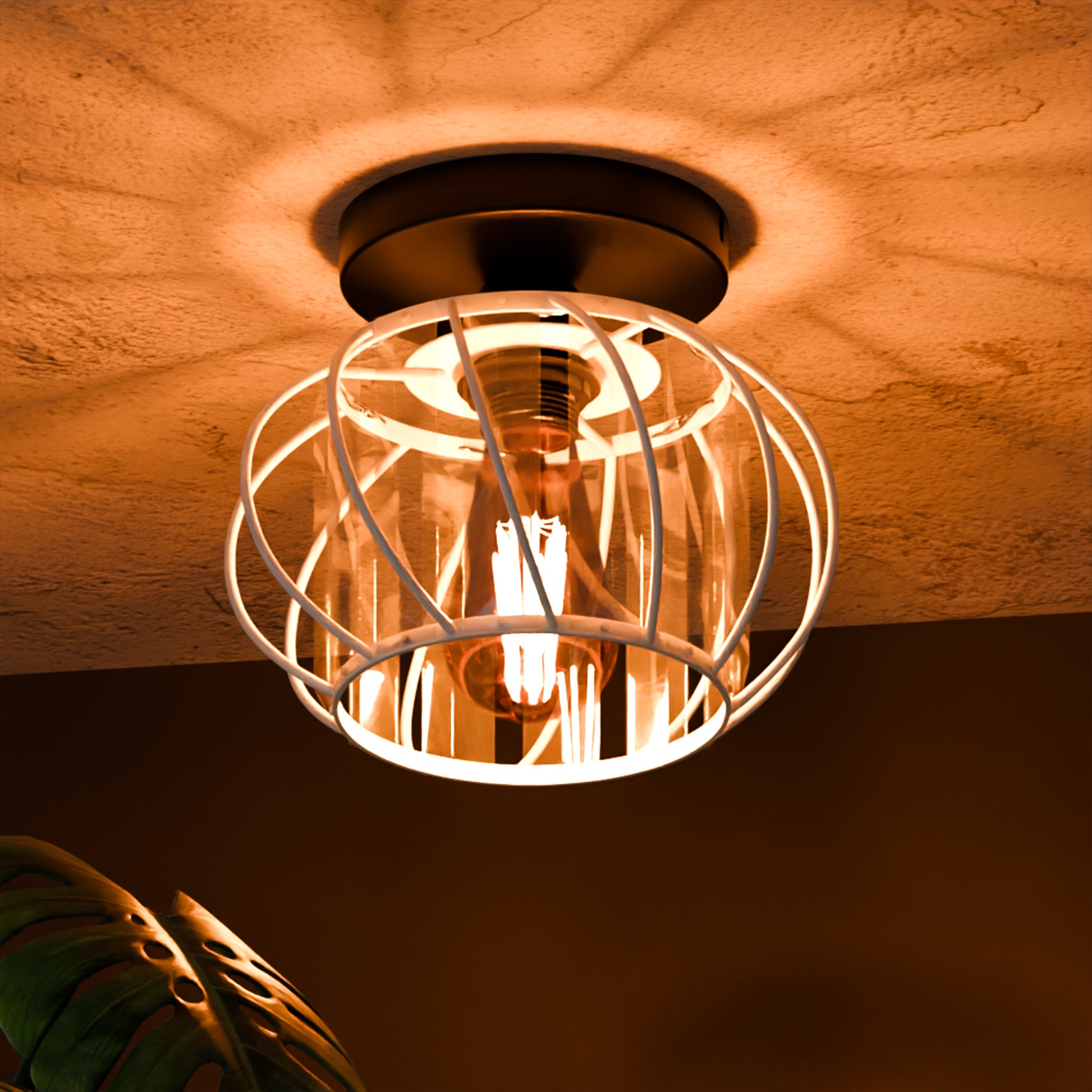 modern metal and glass ceiling light