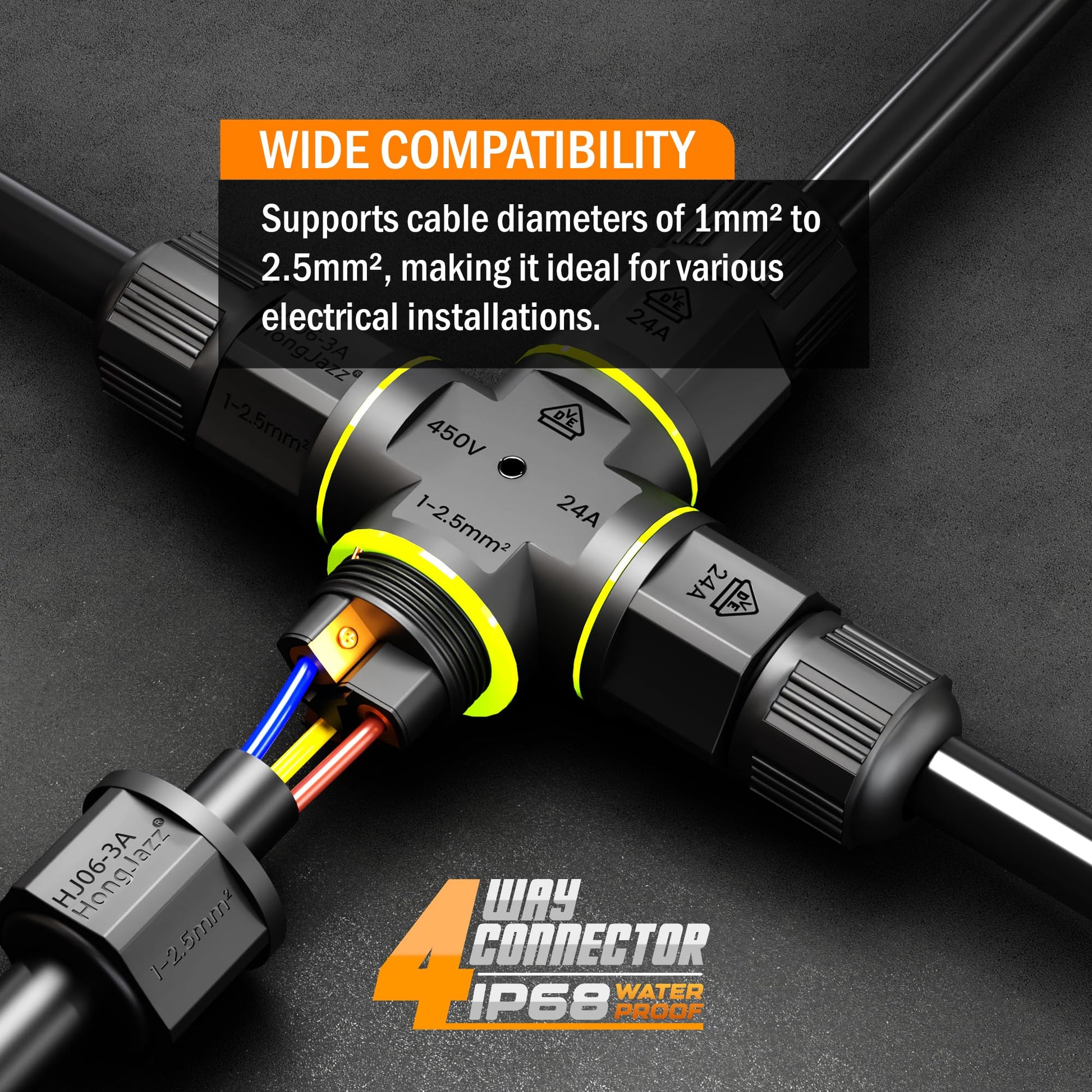 waterproof 3-pin screw electri