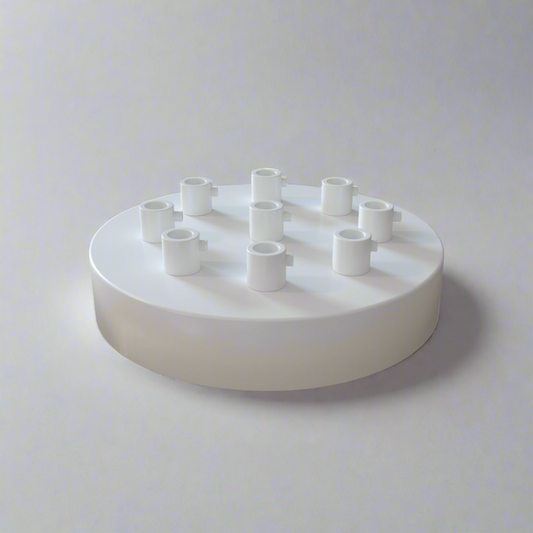 LEDSone industriële vintage 9 stopcontacten witte metalen plafondrozet 120x25mm~2766