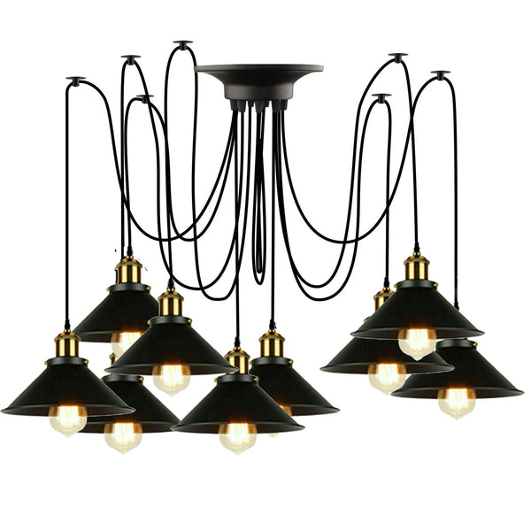 Multi Fleming Spider Pendant Light Black ~6165 – 9 Drop