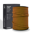 1m/5m/10m 2-aderige lichtbruine stoffen gedraaide elektrische kabel~4770