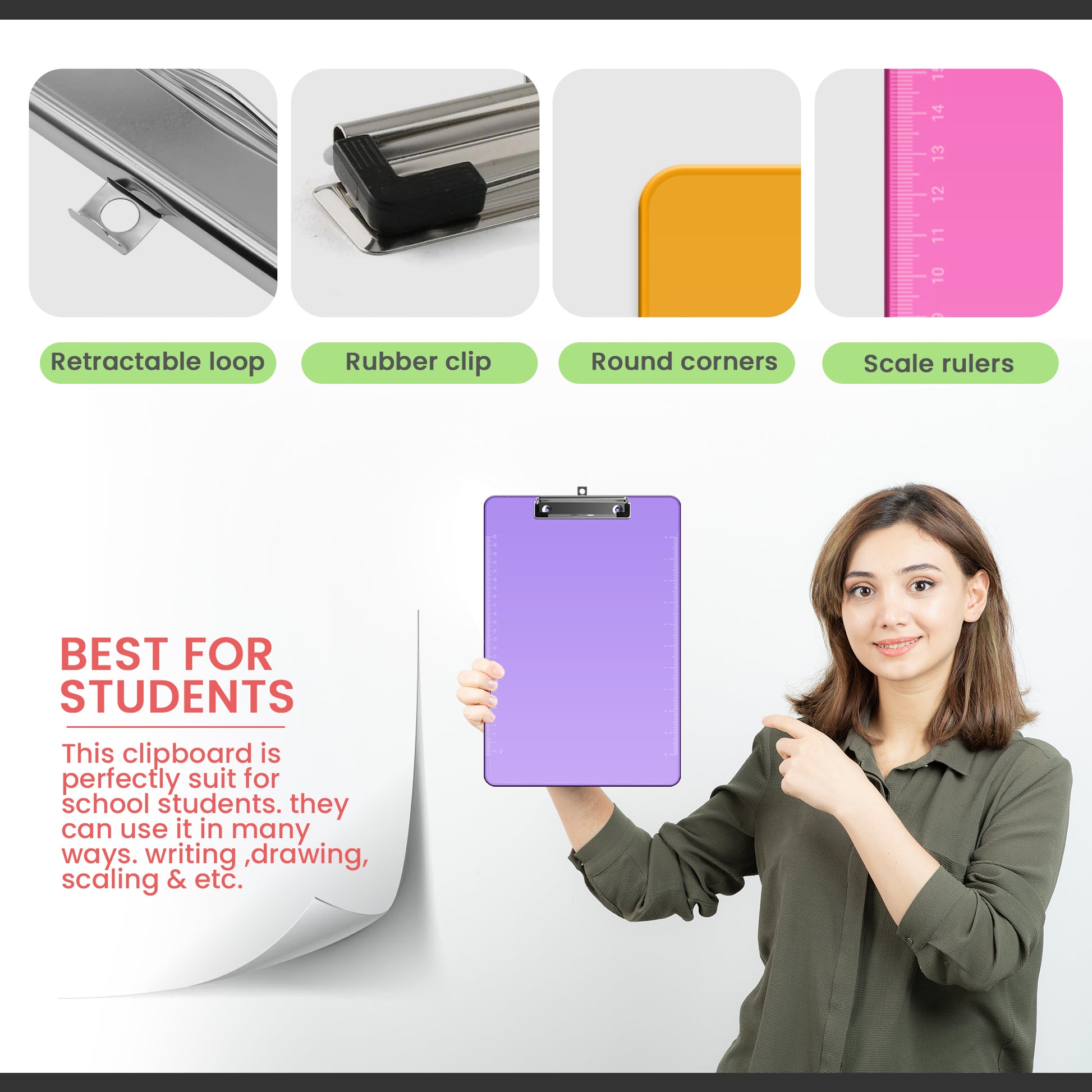 Writing Plastic Clear Clipboard