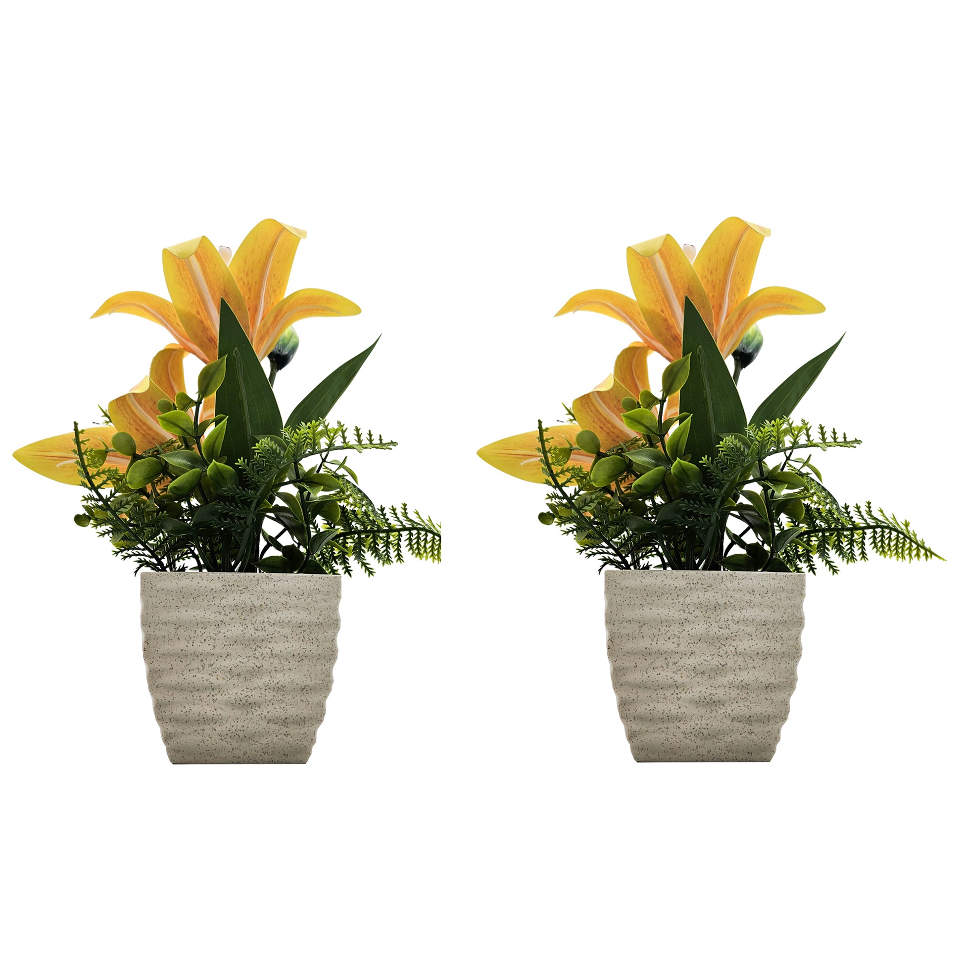 2 Pack Artificial Lily Flowers Pot Table Decorations Wedding Decoration