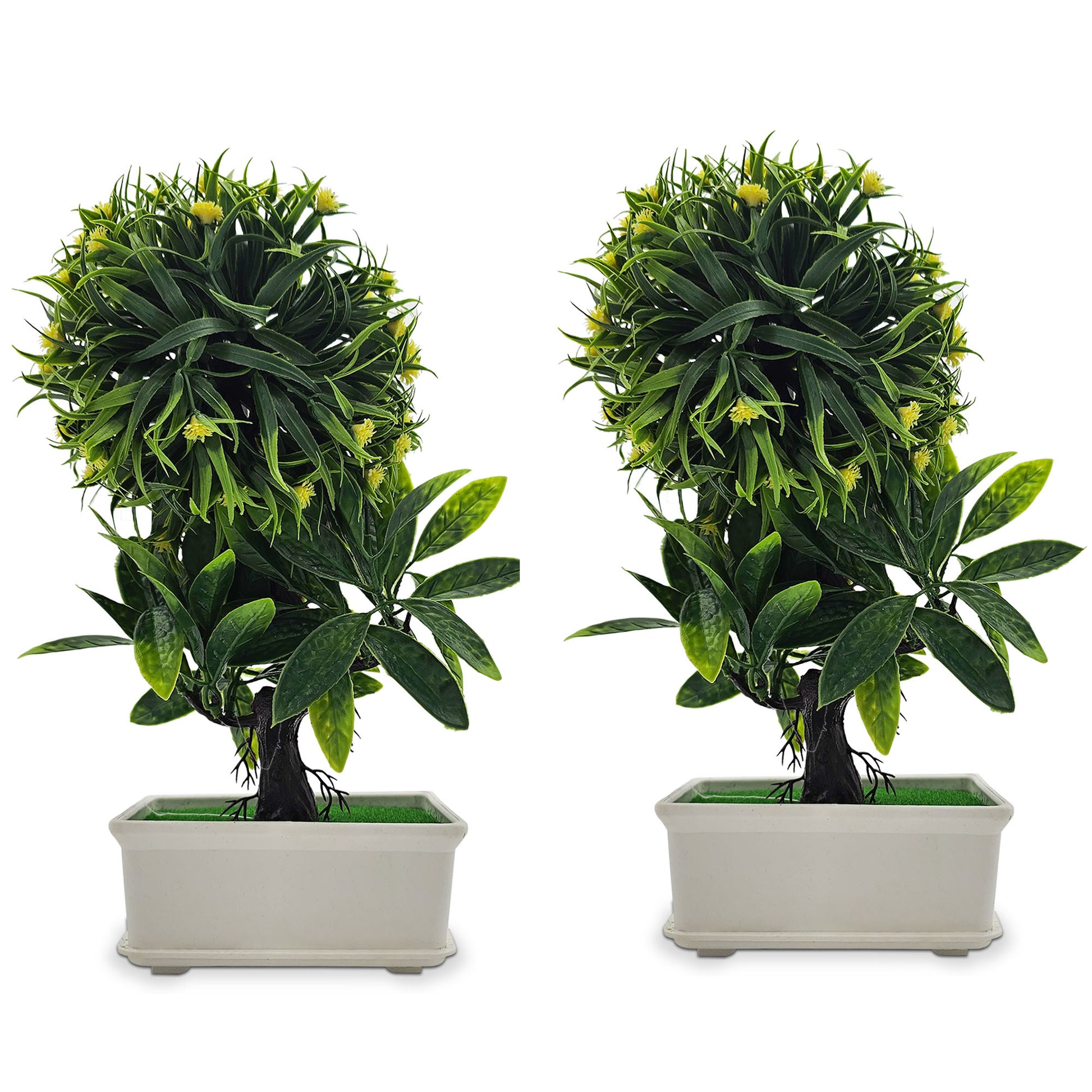 artificial outdoor trees in pots