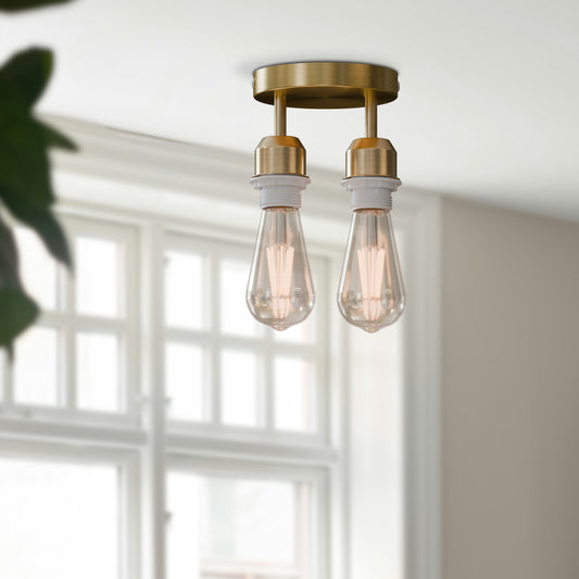 Dubbele plafondrozet E27-armaturen voor moderne industriële toepassingen~5904