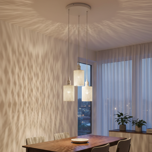 Industriële vintage retro 3-weg ronde witte plafond hanglamp kooi~3984