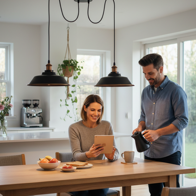 2 Light Adjustable Pulley Hanging Lamp ~6534