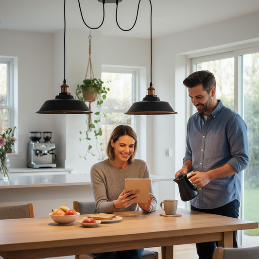 2 Light Adjustable Pulley Hanging Lamp ~6534