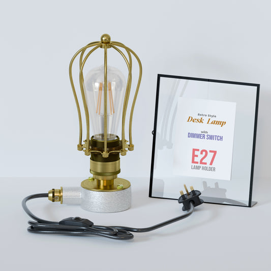 Tafellampset met dimmer, Steampunk-lamp (buis) - 5651