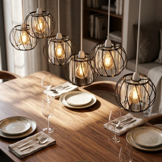 Moderne plafondlamp met kristallen glazen lampenkooi -5555 
