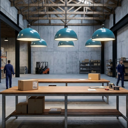 40cm Metal Large Warehouse Pendant Light Dome Easy to Fit Large  ~6197