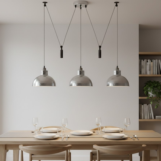 3 Pendant Lights Over Dining Table 2M Height Adjustable ~6604