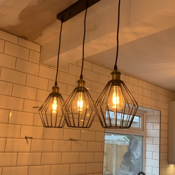 3 Cage Black E27 Pendant Light ~6526