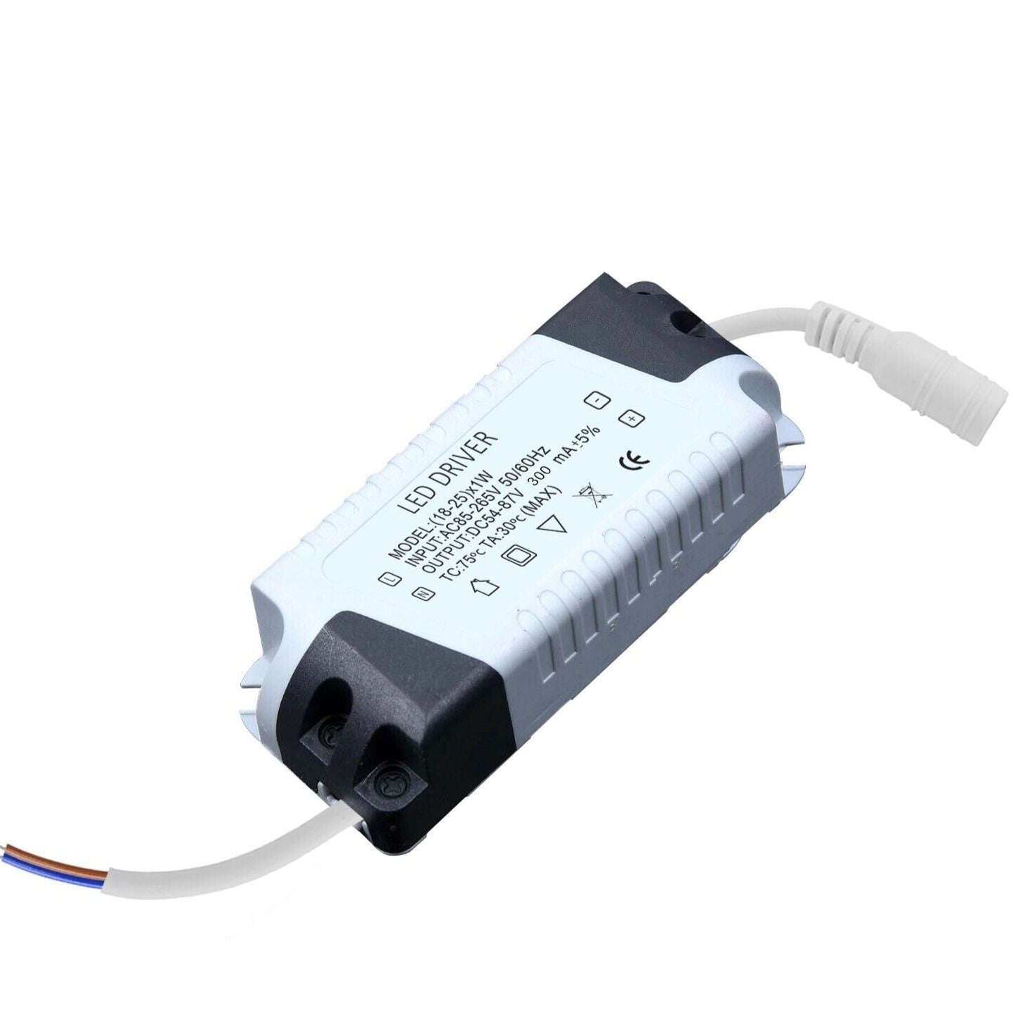 A silver-colored LED driver with wires, designed for constant power supply to LED lights.