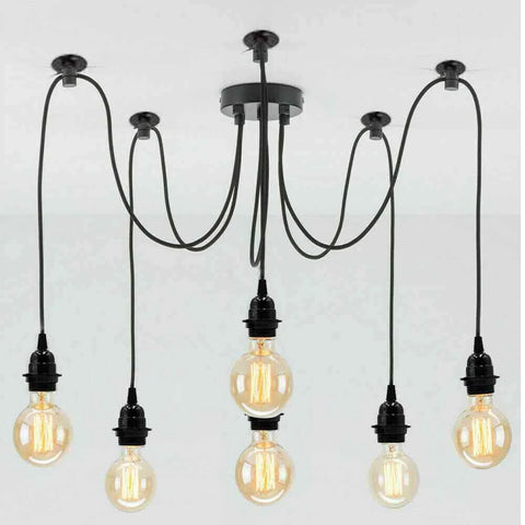 Chromen metalen plafondlamp met E27-lamphouder en ketting~1775