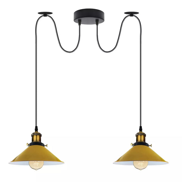 2-weg industriële plafond hanglamp ~ 3508  – Yellow / Ja
