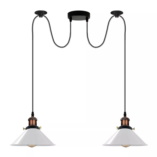 2-weg industriële plafond hanglamp ~ 3508  – White / Ja