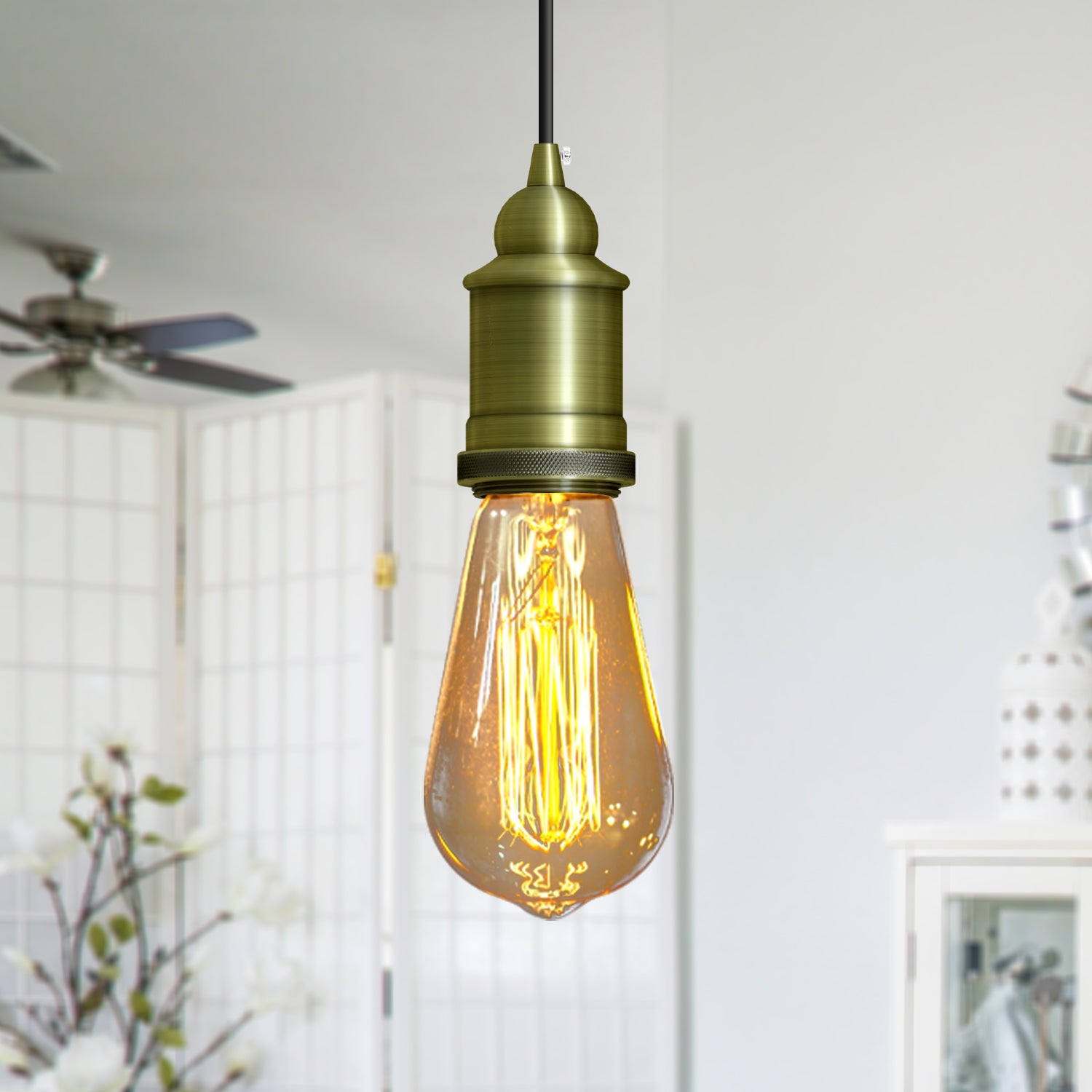 brushed copper E27 lamp holder