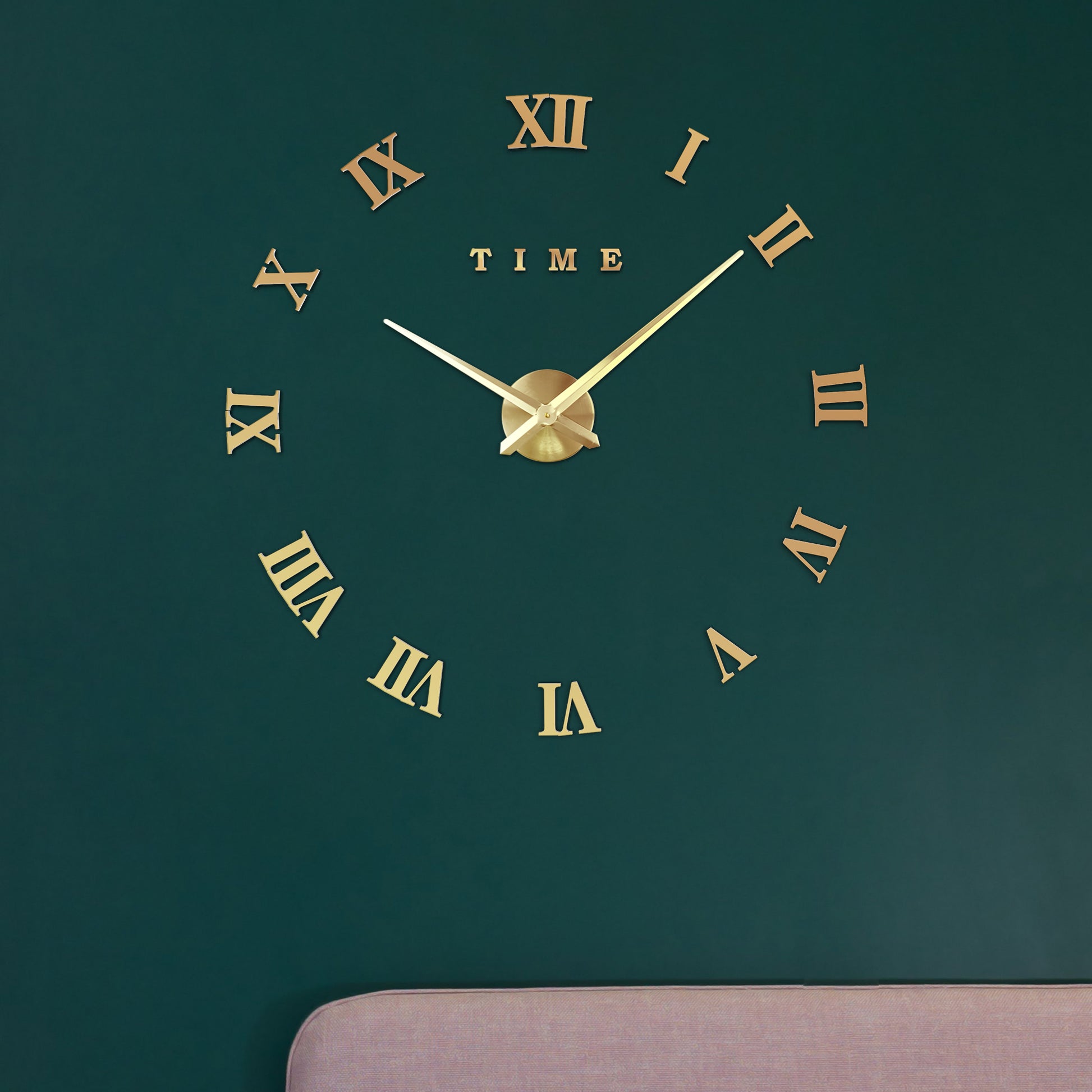 self-adhesive wall clock with roman numerals