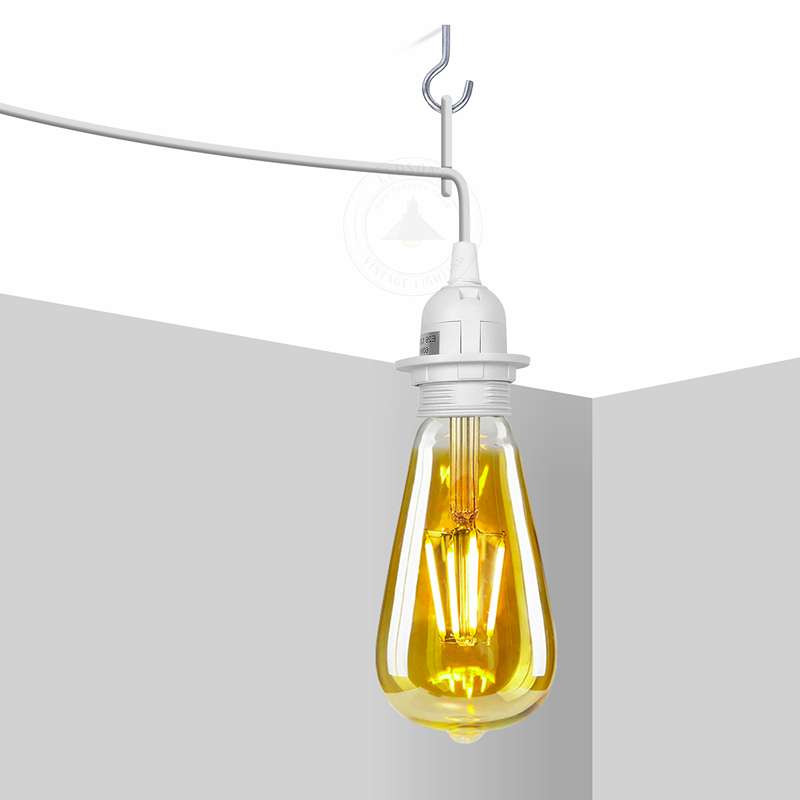 E27 Plug-In Pendant Light With White Socket