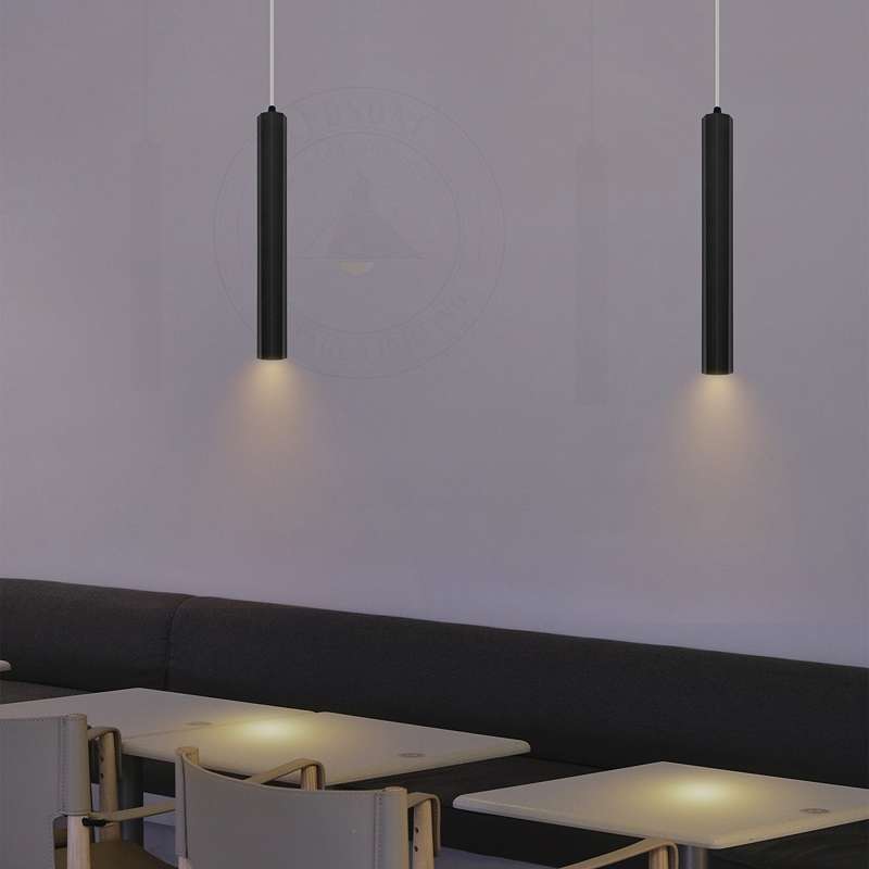 Modern Long Tube Aluminum Ceiling Pendant Cylindrical LED Light-App 6