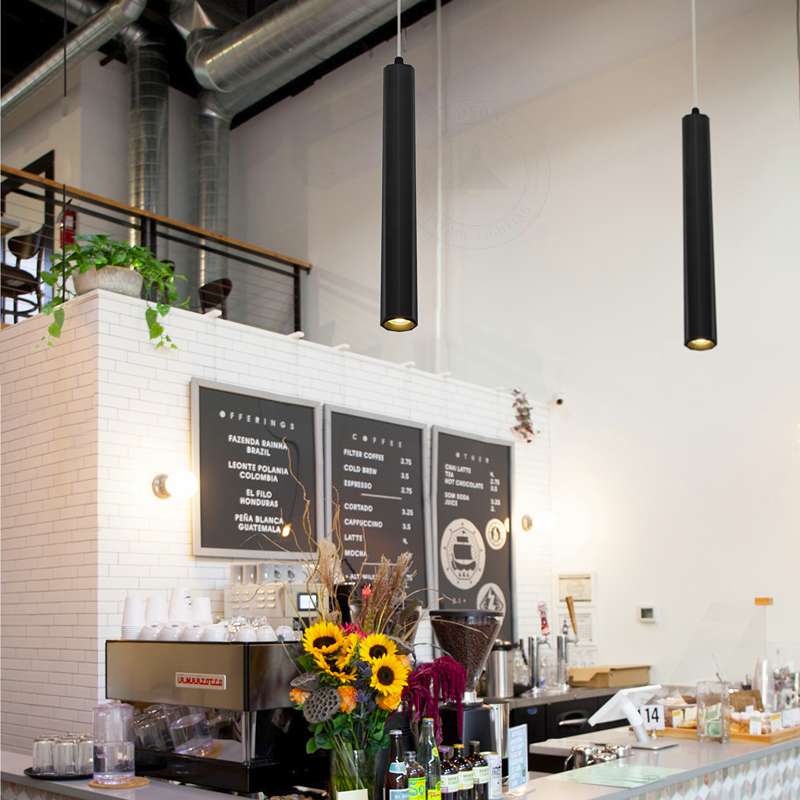 Modern Long Tube Aluminum Ceiling Pendant Cylindrical LED Light-App 7