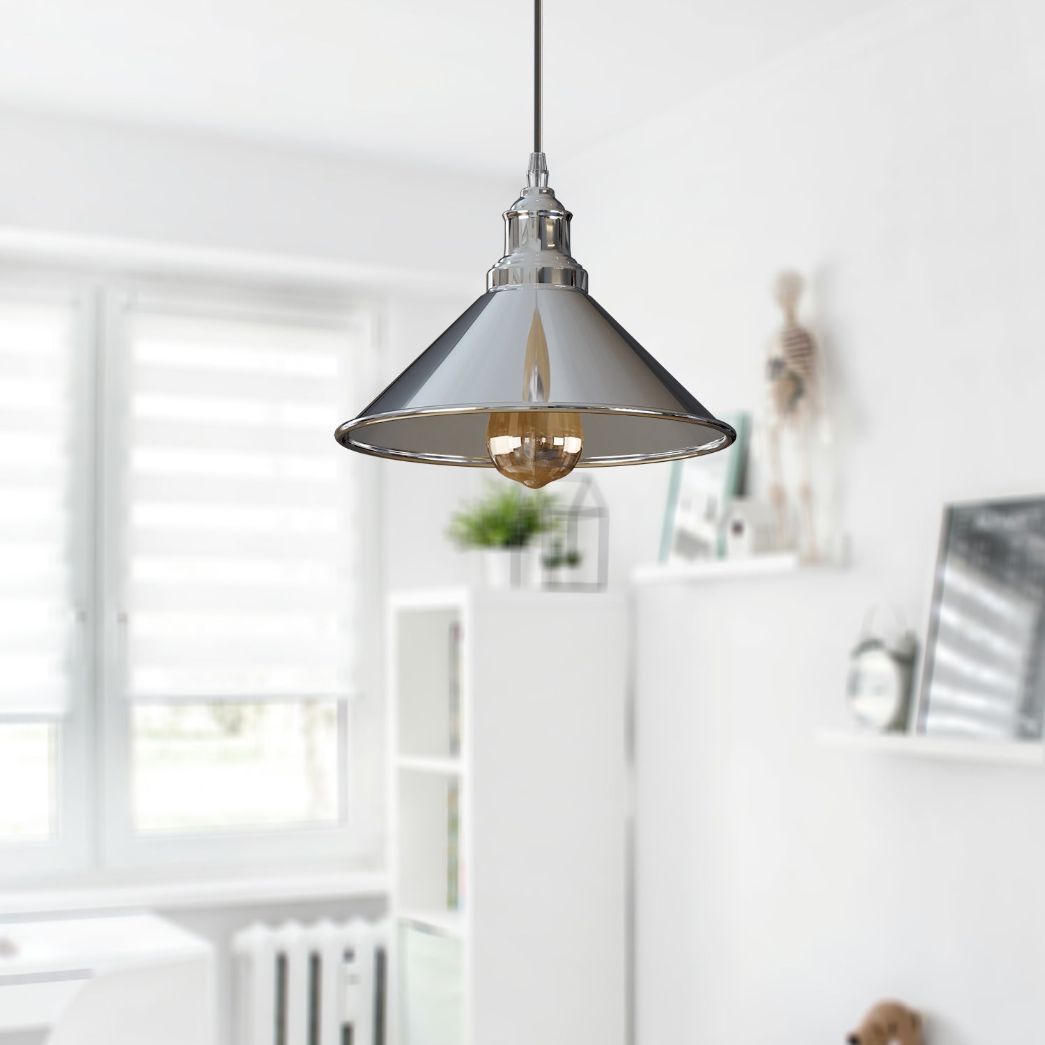 chrome pendant light