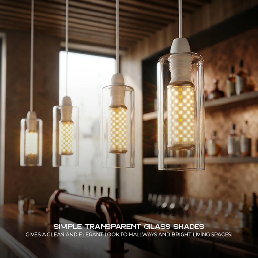 E14 Clear Cylindrical Replacement Glass Shade ~6628